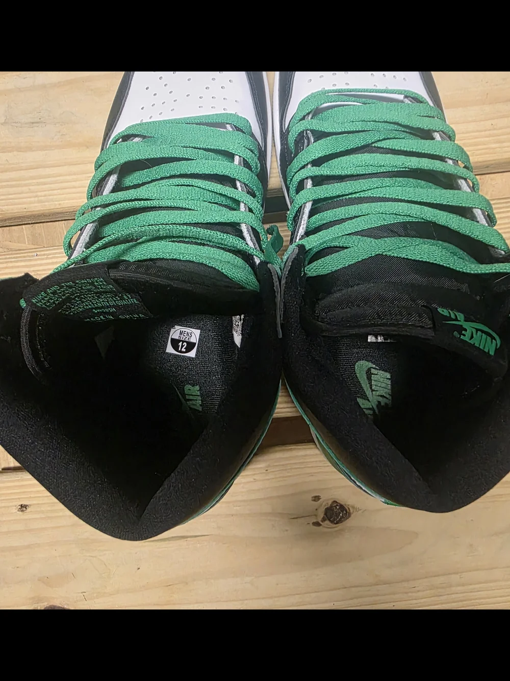 Retro Jordan 1s Lucky Green Sz 12 Worn 1x - Picture 3 of 5